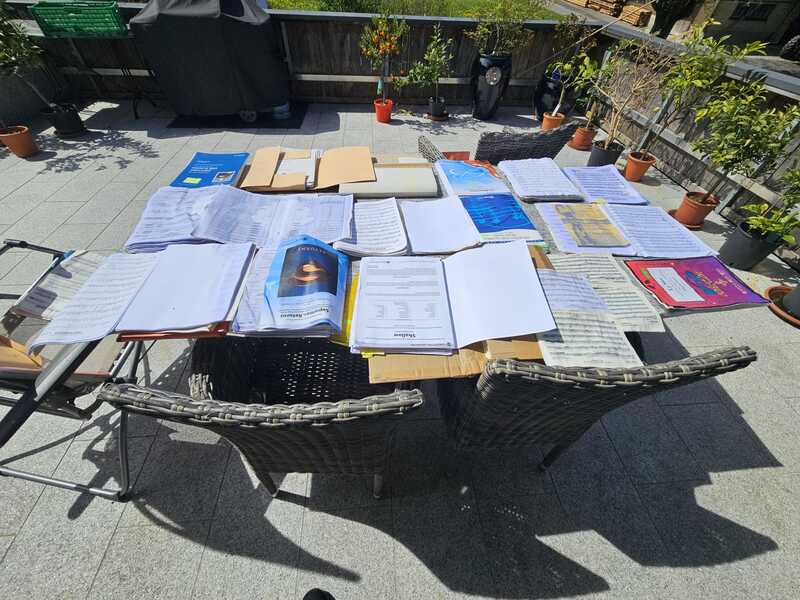 Schadensbehebung - Notenliteratur trocknen